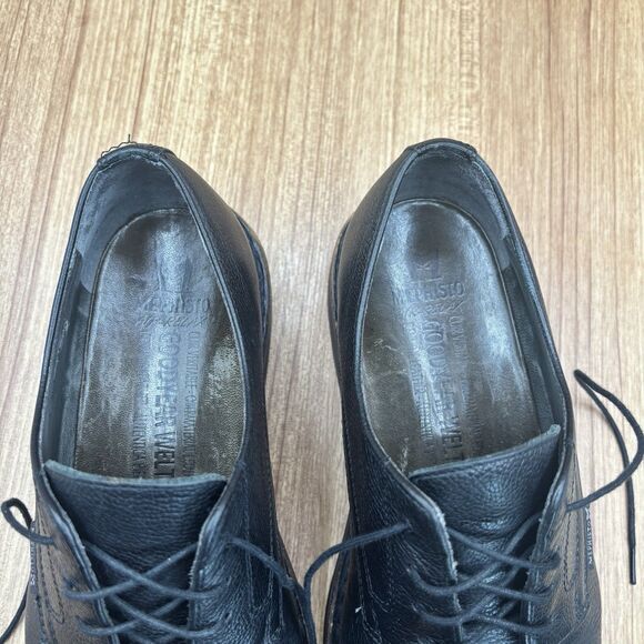 Mephisto Marlon Plain Toe Oxford Men’s Size 8 Black Grain Leather Lace Shoes - Picture 8 of 10